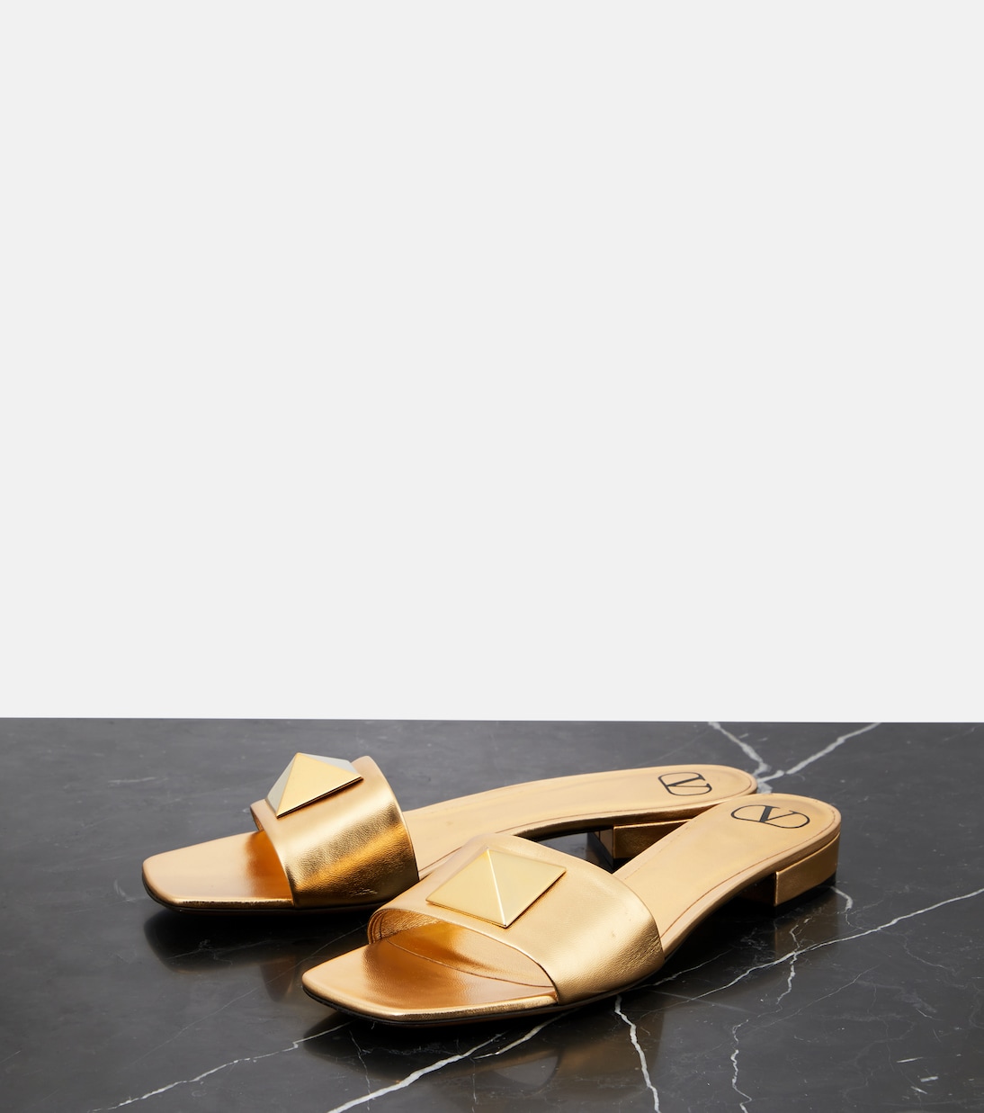 One Stud leather slides | Valentino Garavani