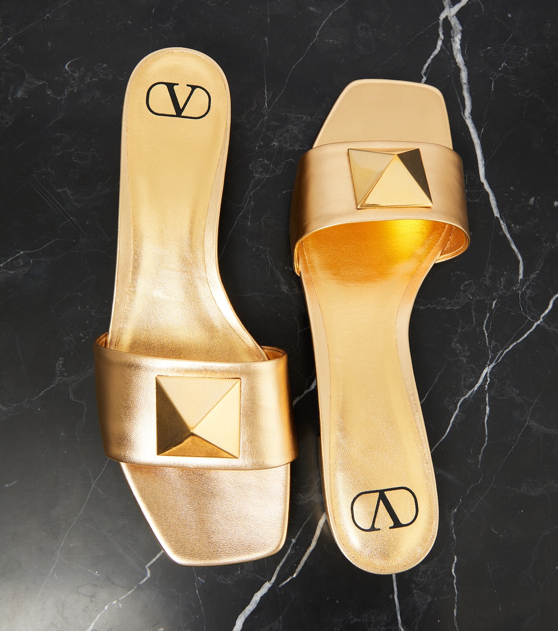 One Stud leather slides | Valentino Garavani