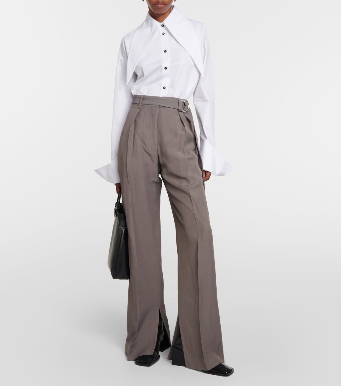 Pantaloni in canvas a vita alta | Jil Sander