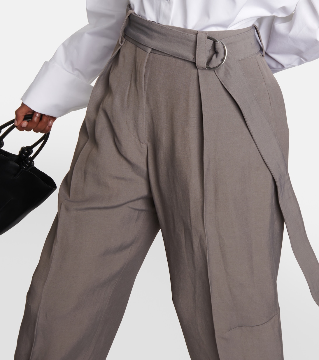 Pantaloni in canvas a vita alta | Jil Sander
