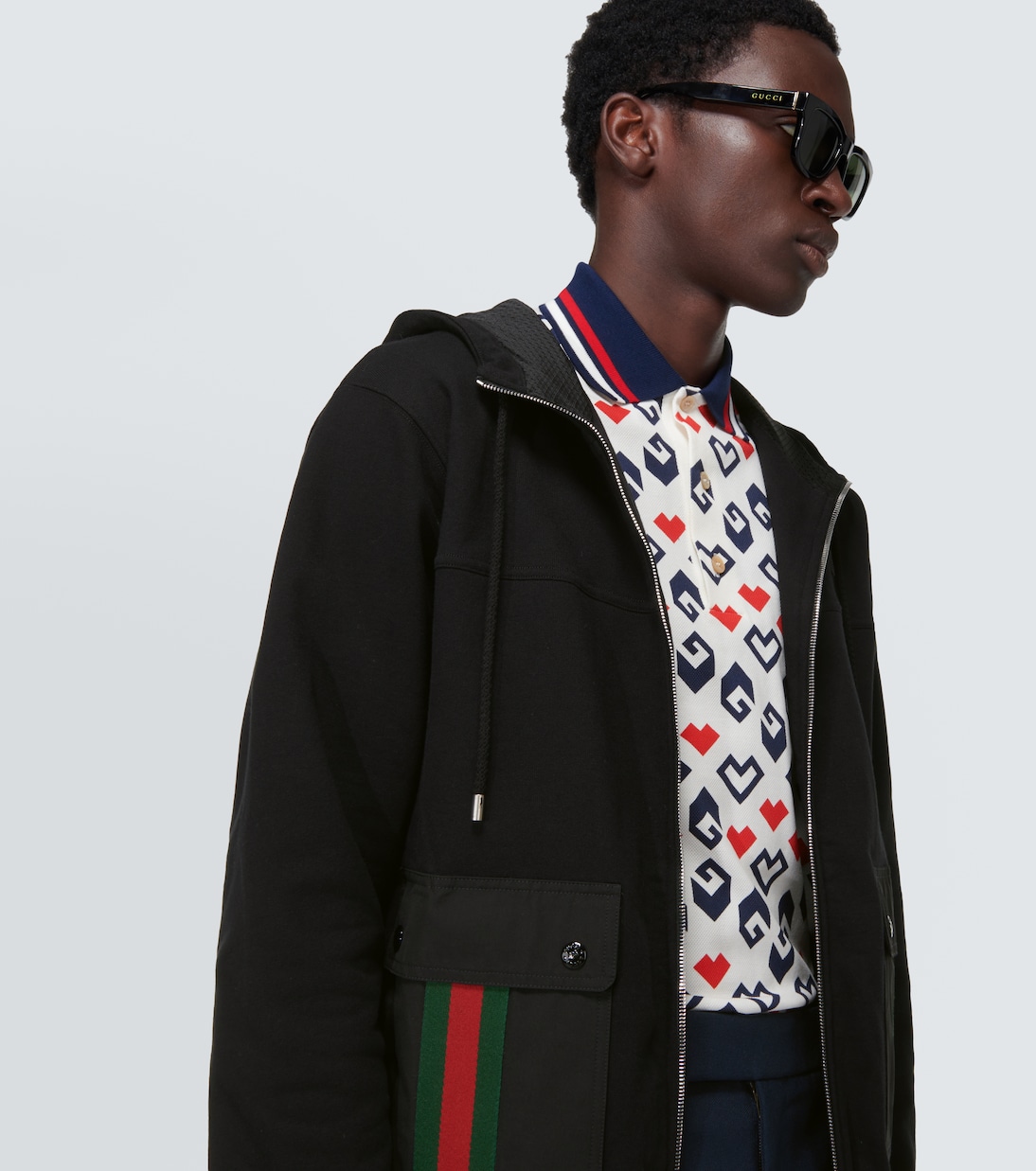 Web Stripe cotton jersey jacket | Gucci