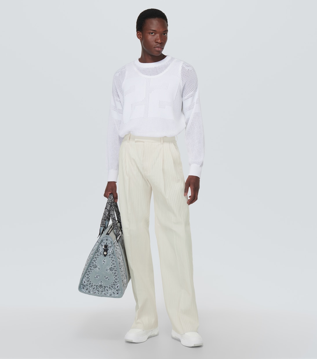 Pantalones anchos de sarga con tiro medio | Amiri