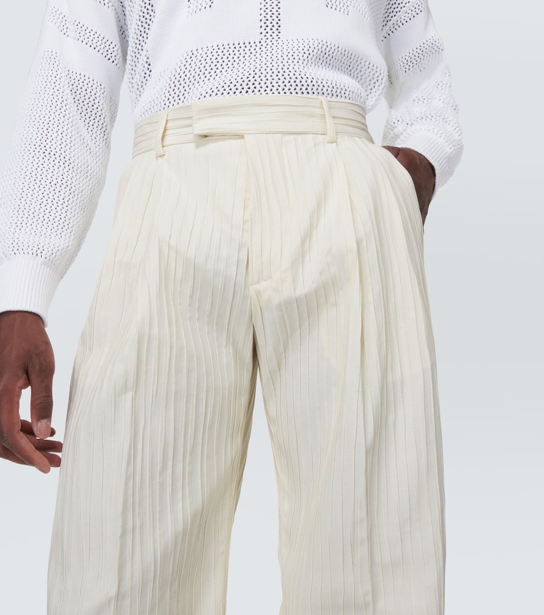 Pantalones anchos de sarga con tiro medio | Amiri
