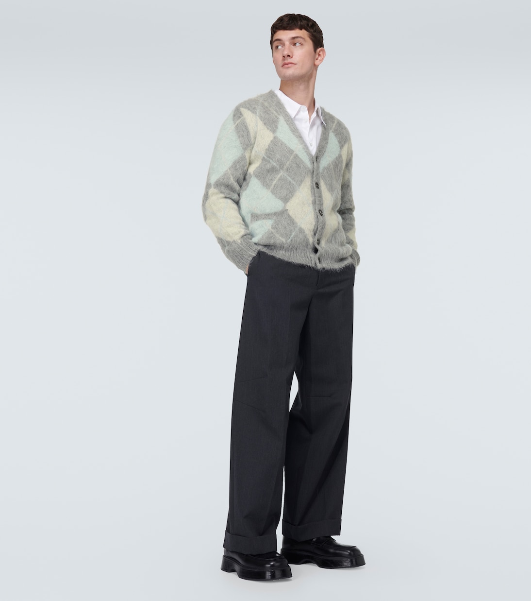 Argyle wool-blend cardigan  | Ami Paris