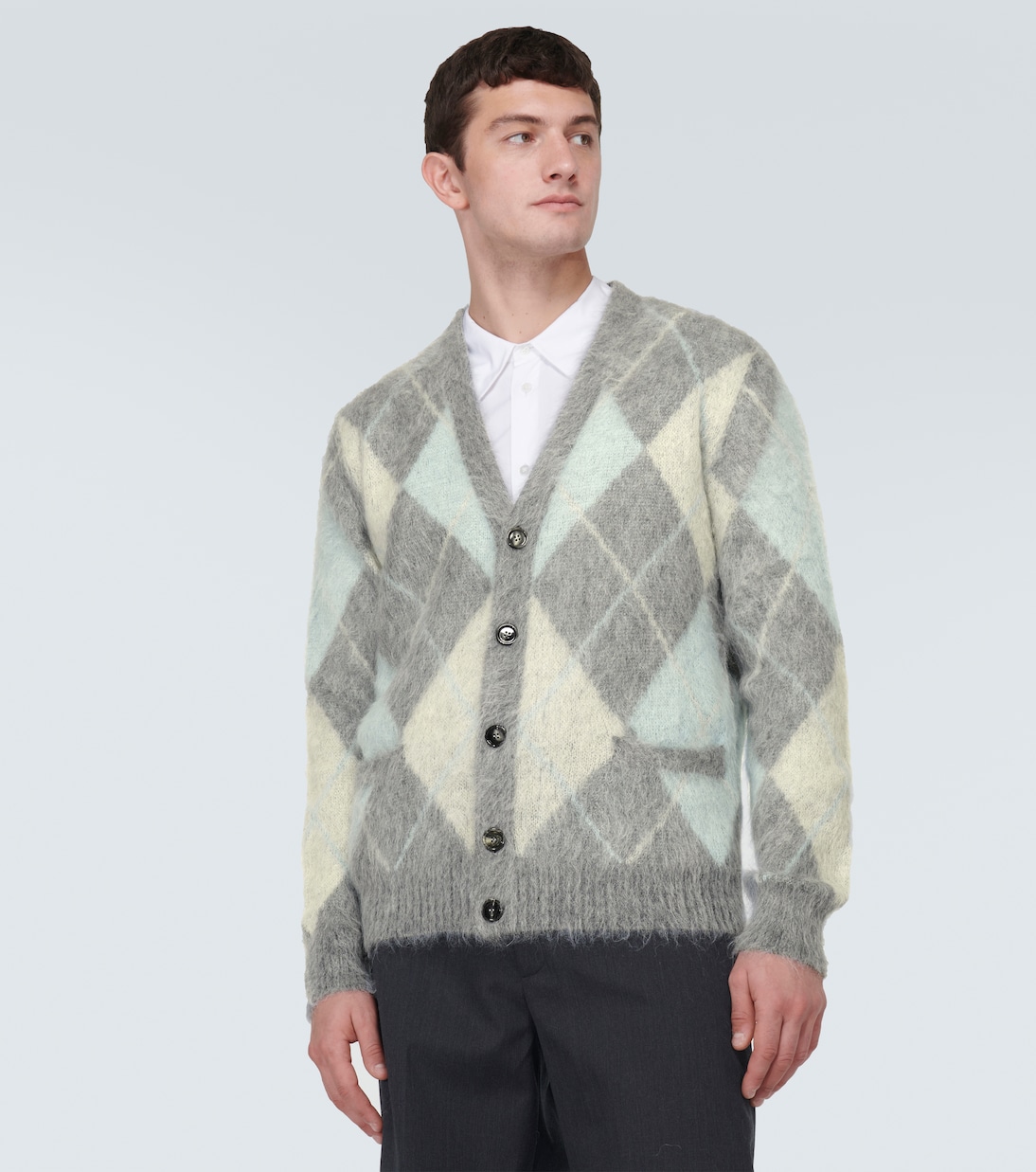 Argyle wool-blend cardigan  | Ami Paris