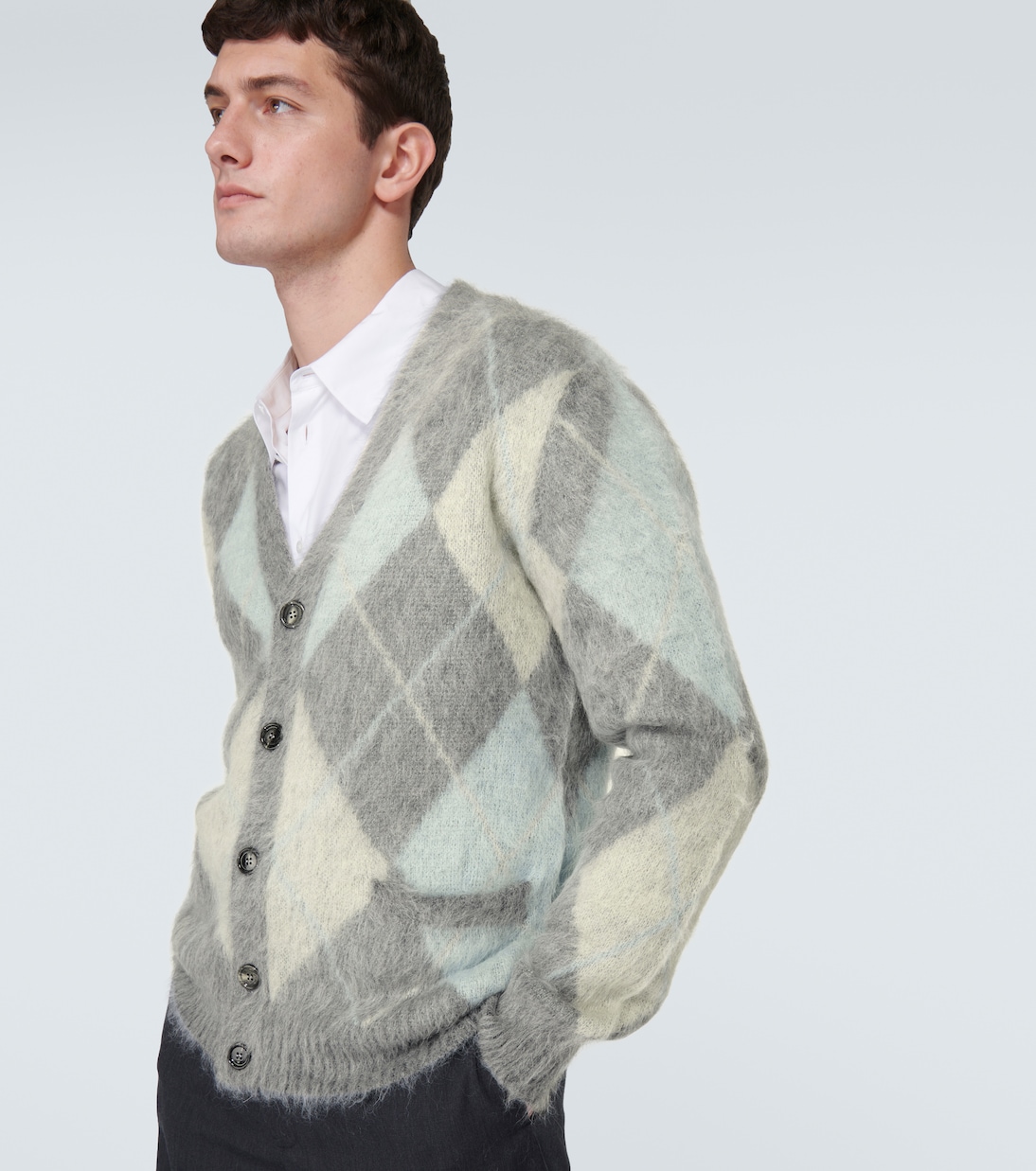 Argyle wool-blend cardigan  | Ami Paris