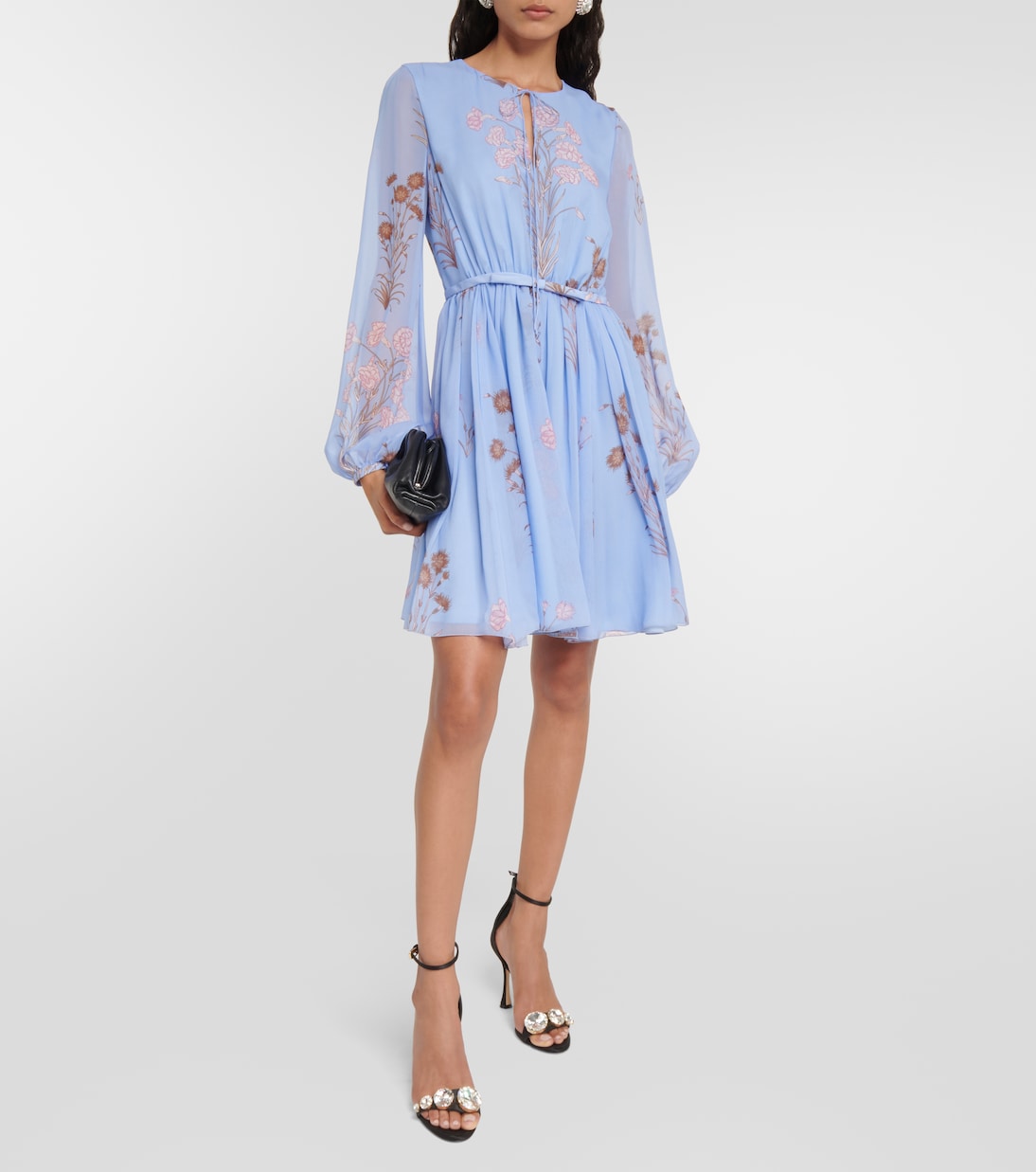 Floral silk gerogette minidress | Giambattista Valli
