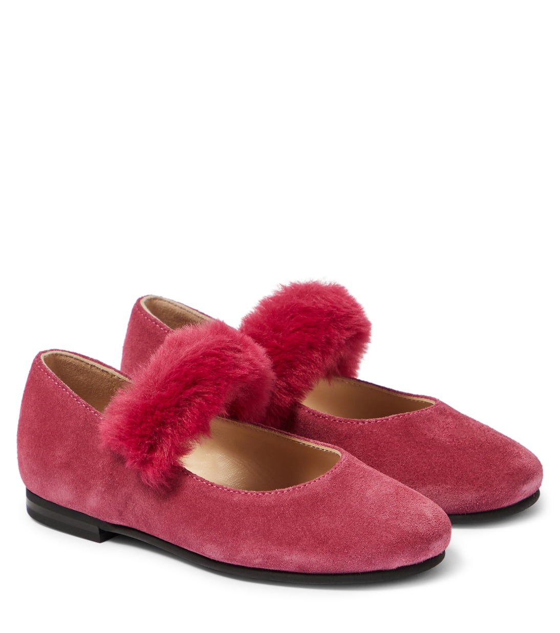 Ballerine in suede con finta pelliccia | Il Gufo