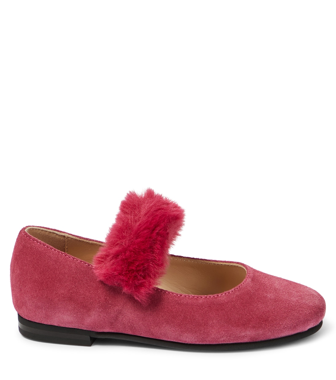 Ballerine in suede con finta pelliccia | Il Gufo