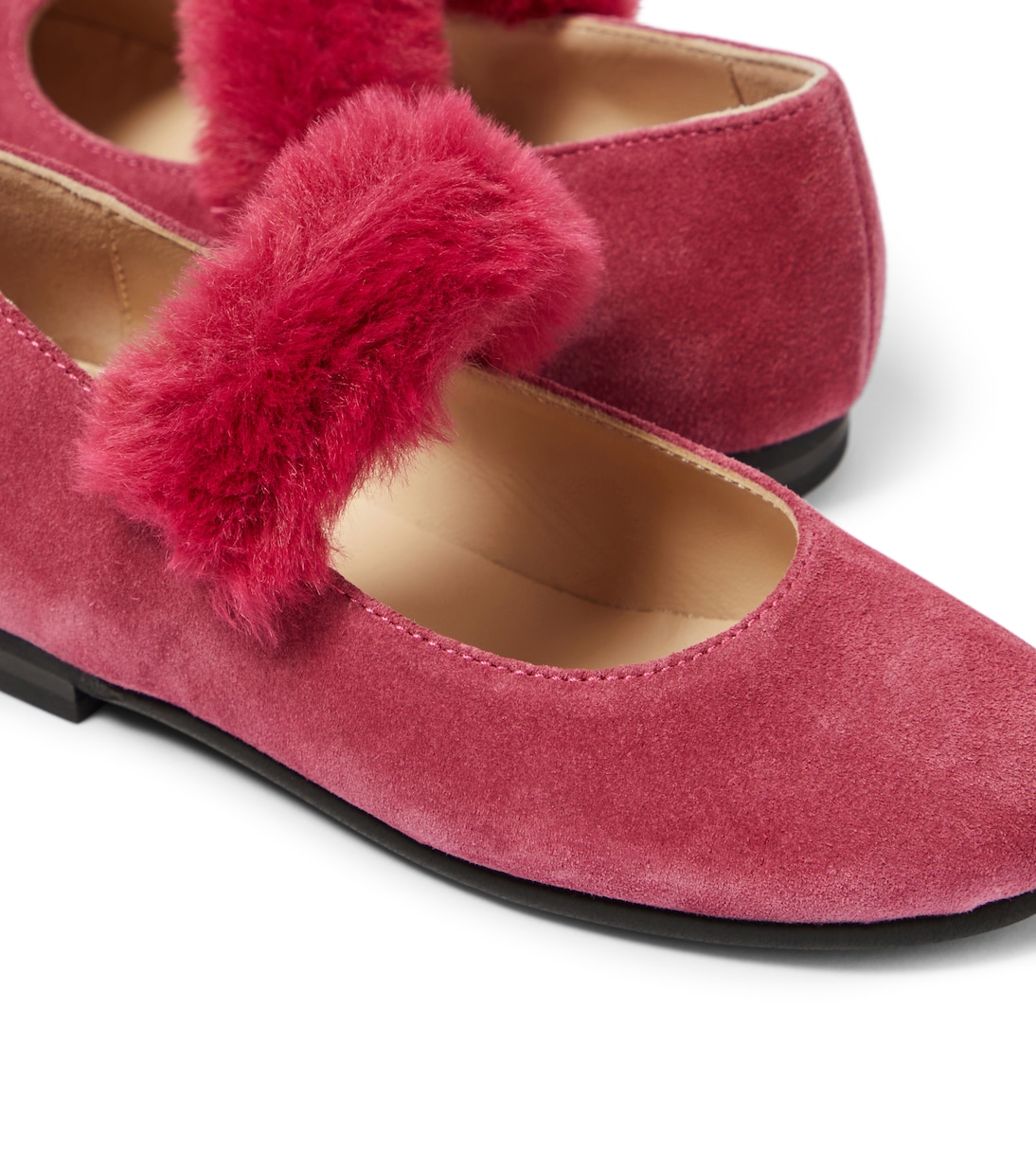 Ballerine in suede con finta pelliccia | Il Gufo