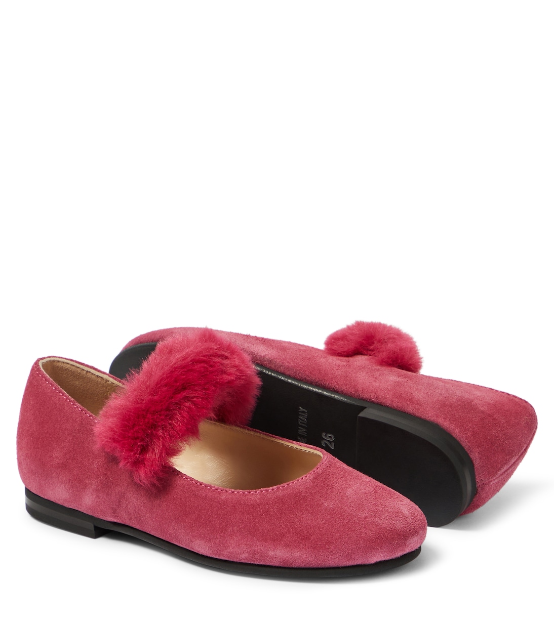 Ballerine in suede con finta pelliccia | Il Gufo
