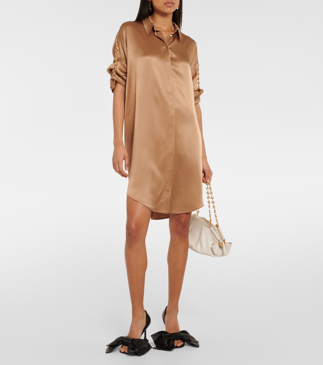 Abito chemisier in raso di seta | Loewe