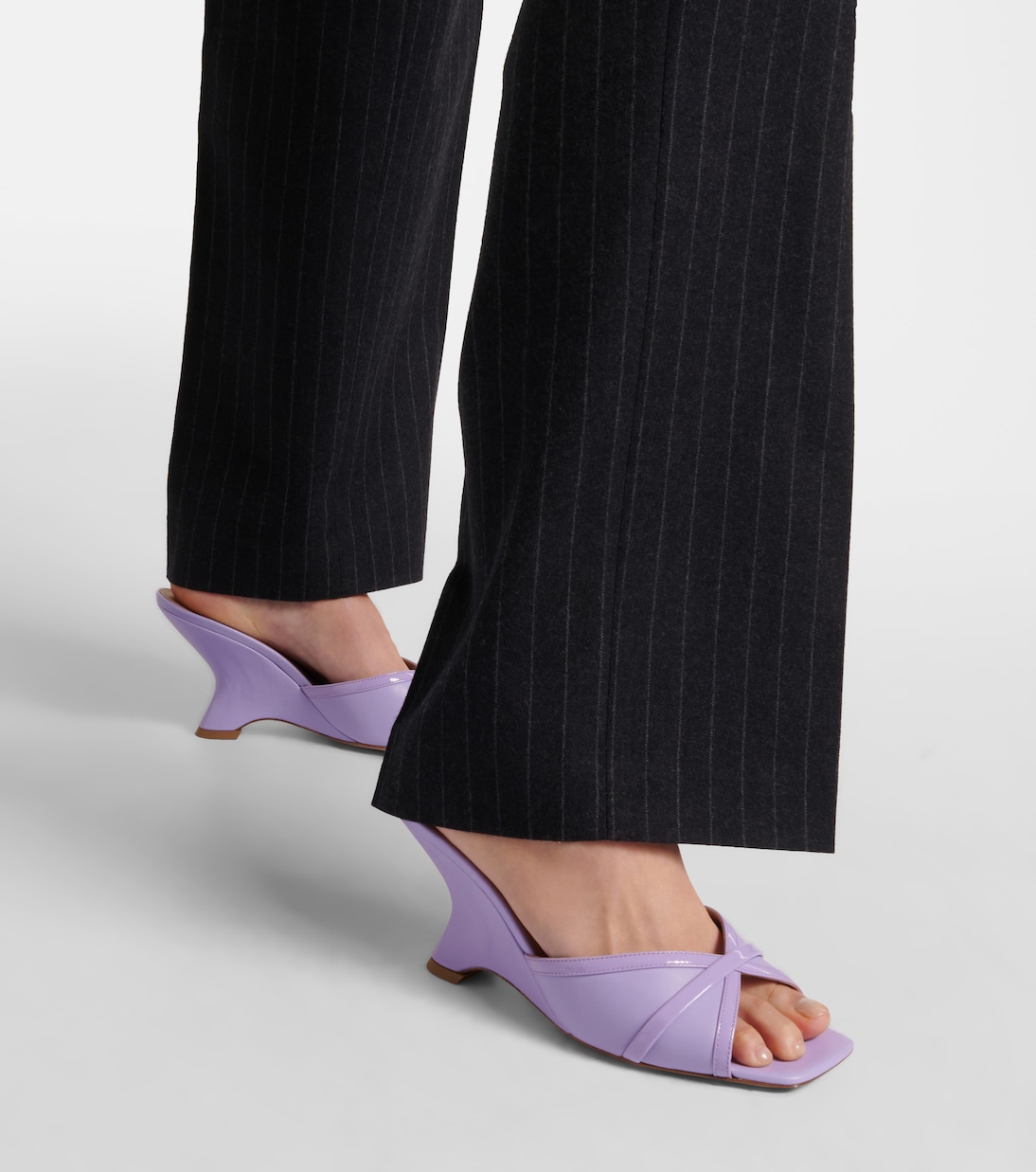 Perla 85 leather wedge mules | Malone Souliers
