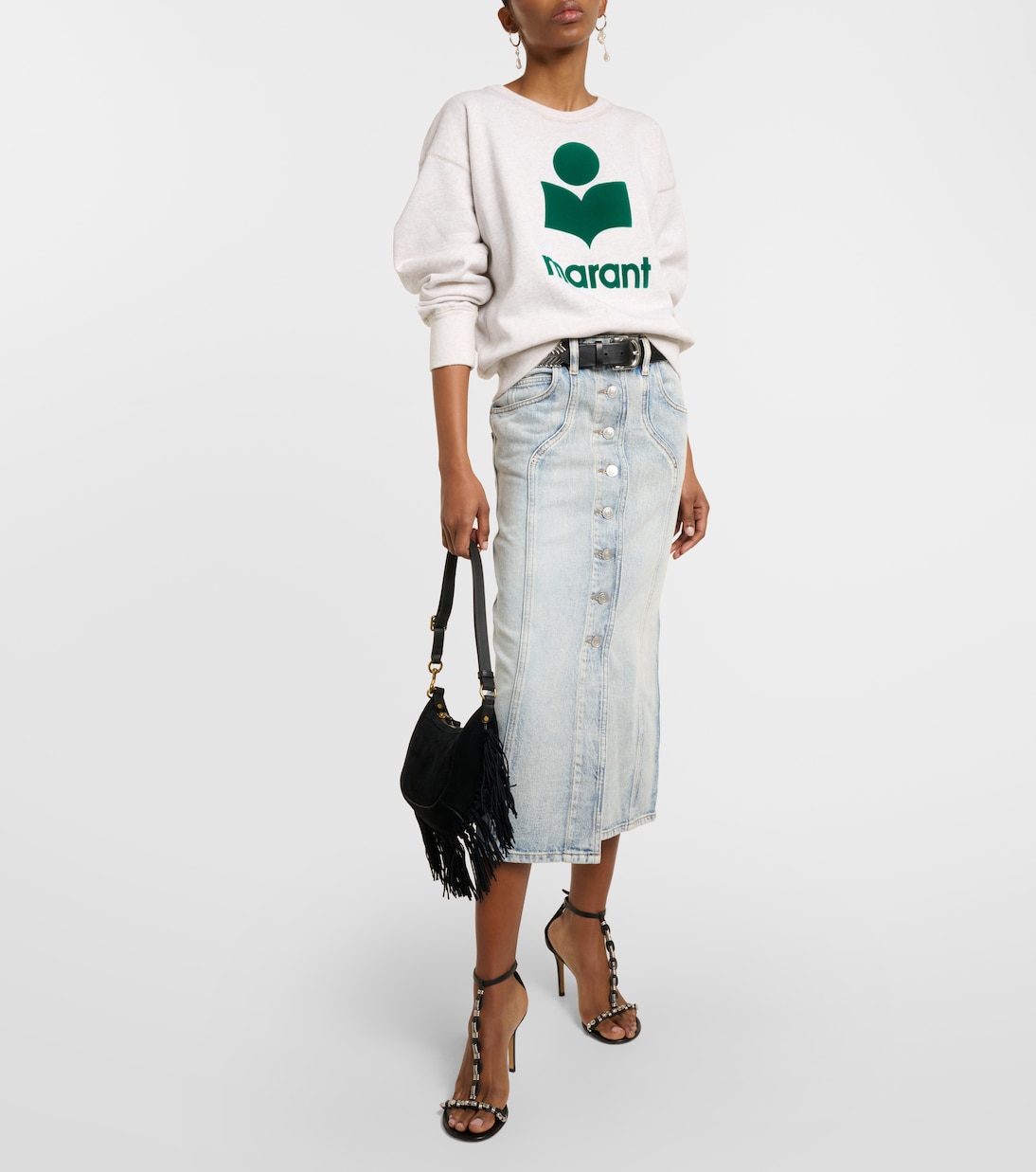 Falda midi Vandy de denim | Marant Etoile