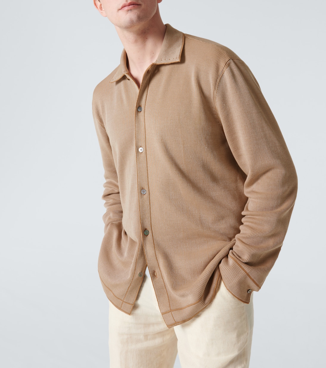 Camicia in jacquard di cotone e seta | Zegna