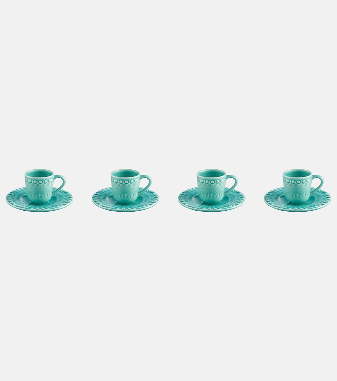 Fantasia set of 4 espresso cups and saucers | Bordallo Pinheiro