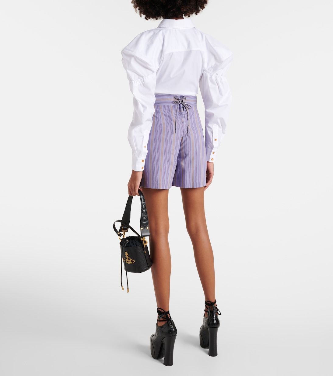 W CJ striped high-rise cotton shorts | Vivienne Westwood