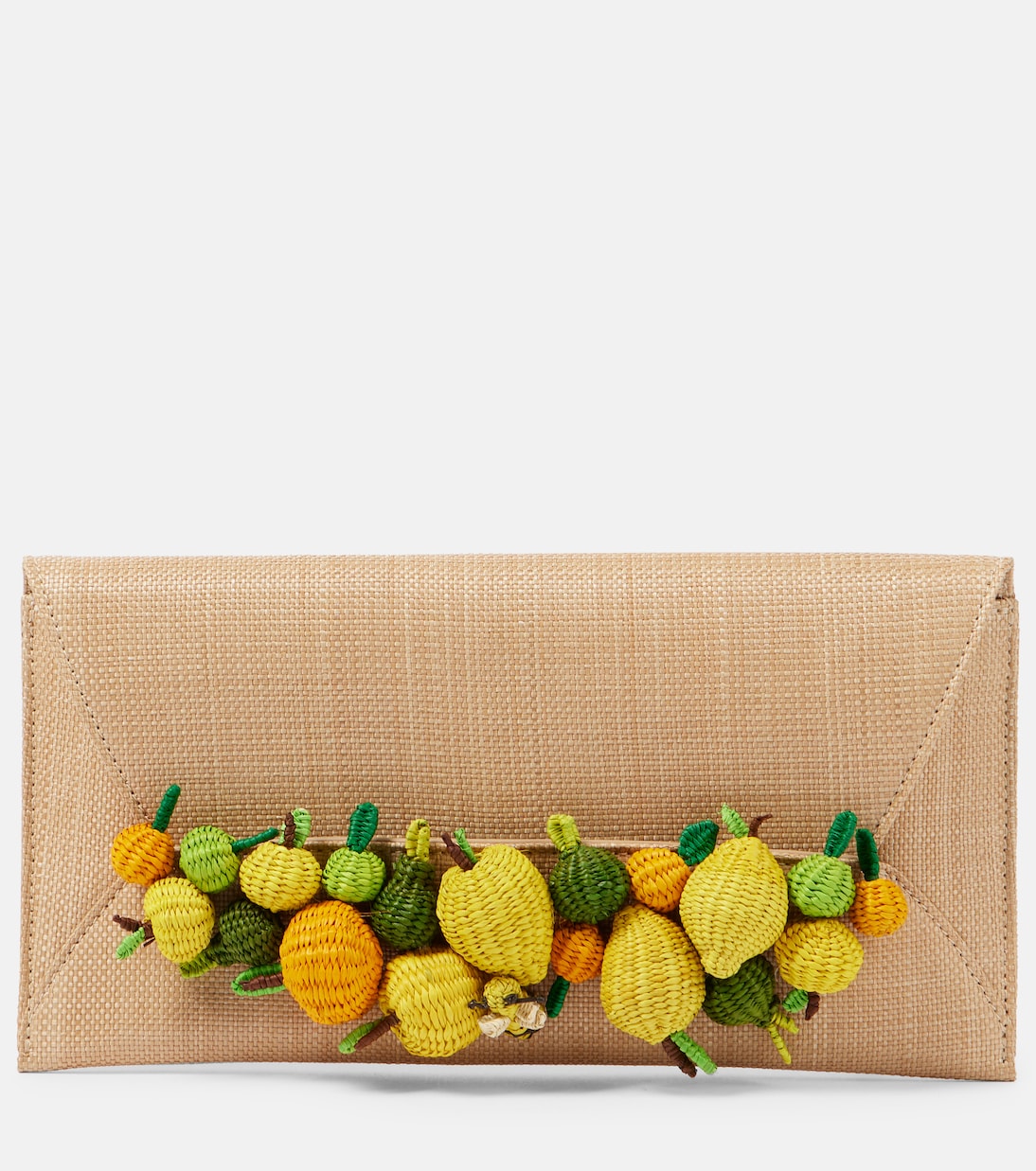 Pochette Citrus Punch en raphia à ornements | Aquazzura