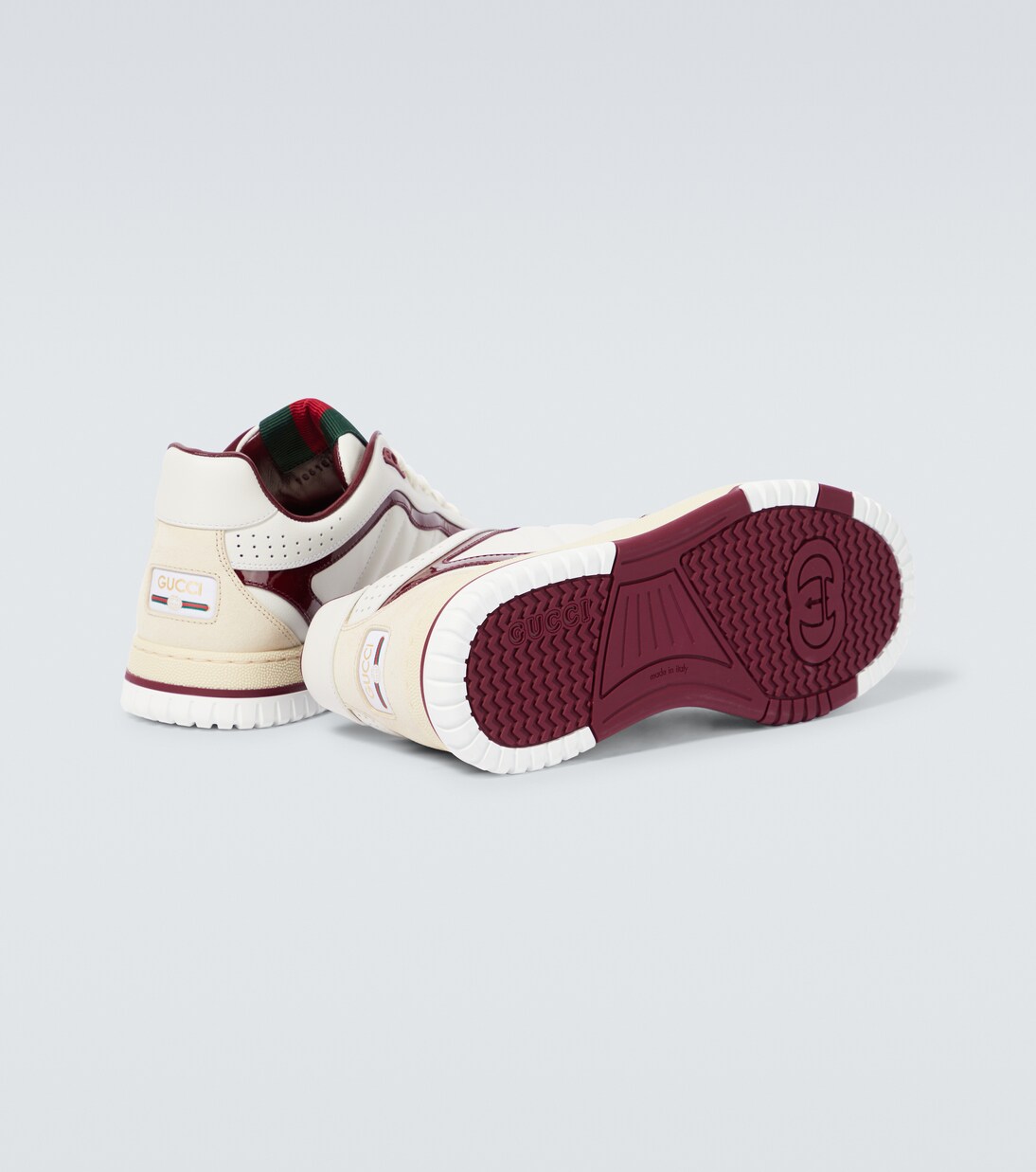 Re-Web suede-trimmed leather sneakers in multicoloured