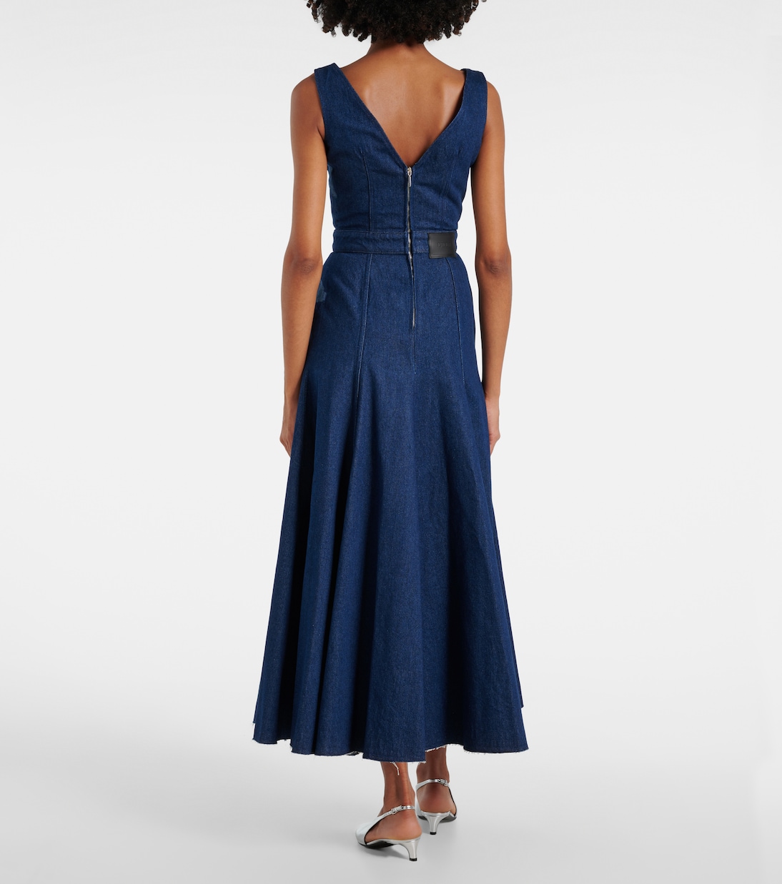 Bedrucktes Midikleid aus Denim | Erdem