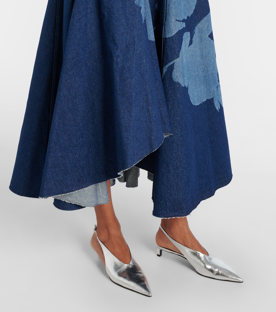 Bedrucktes Midikleid aus Denim | Erdem