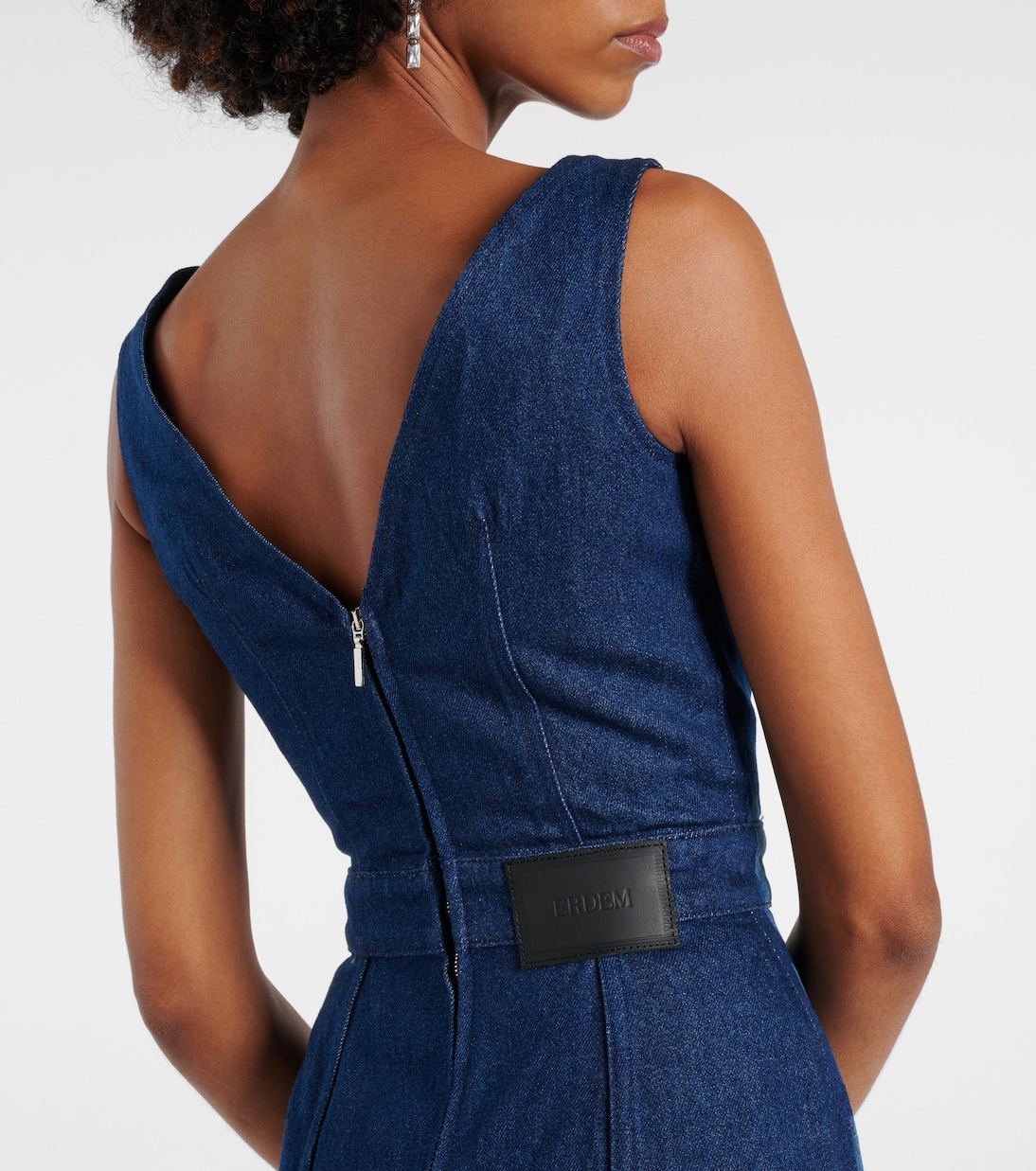 Bedrucktes Midikleid aus Denim | Erdem