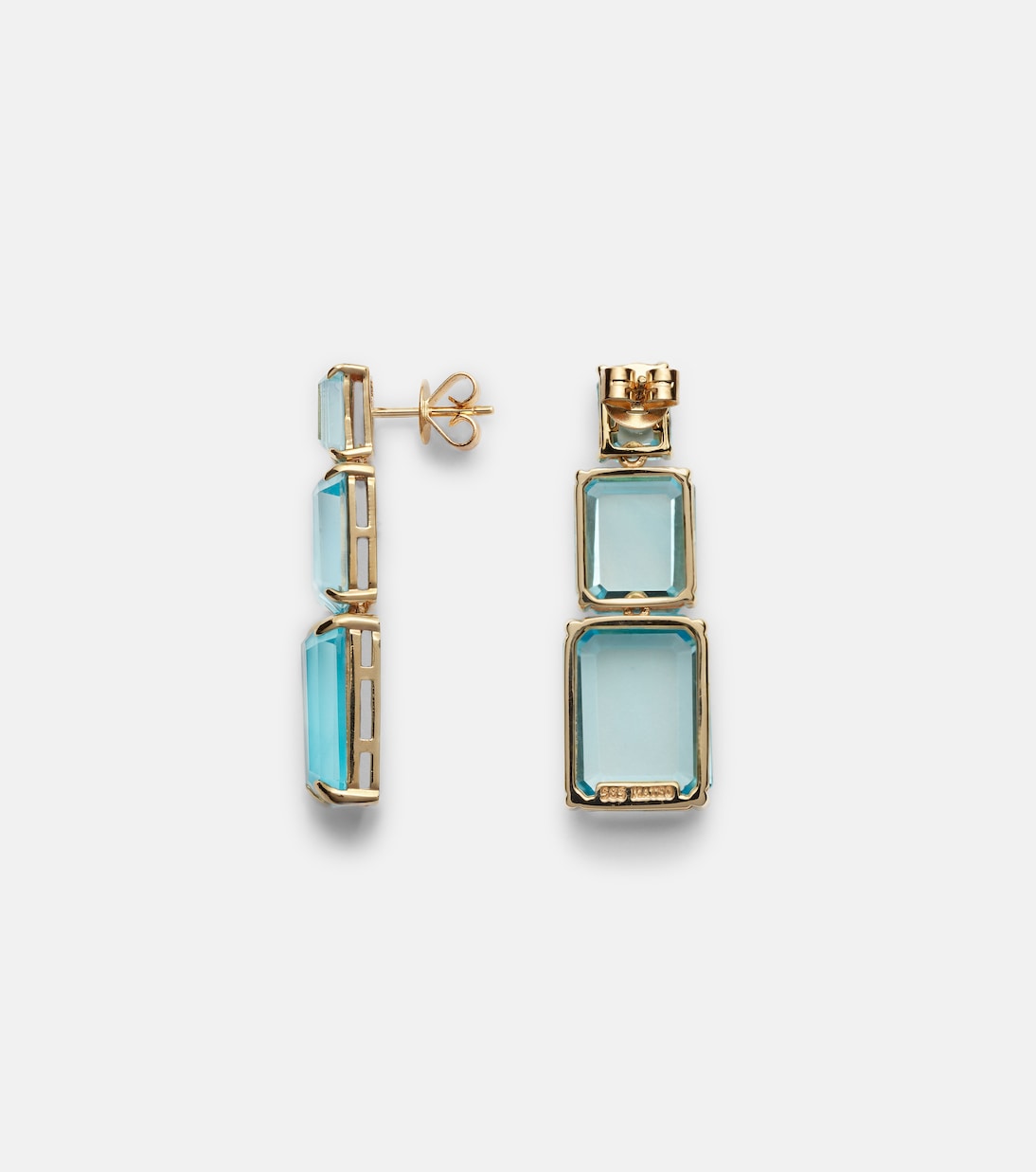 Orecchini pendenti Arithmetic Composition in oro 14kt con topazi | Mateo