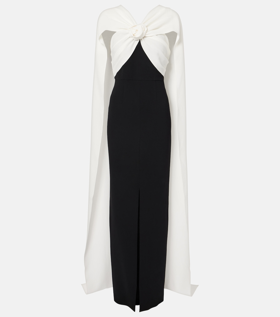 Abito lungo in cady con applicazione floreale | Roland Mouret