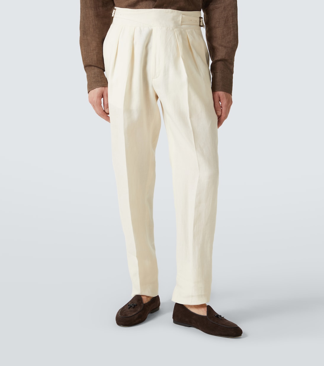 Schmale Hose Manny aus Leinen | Rubinacci