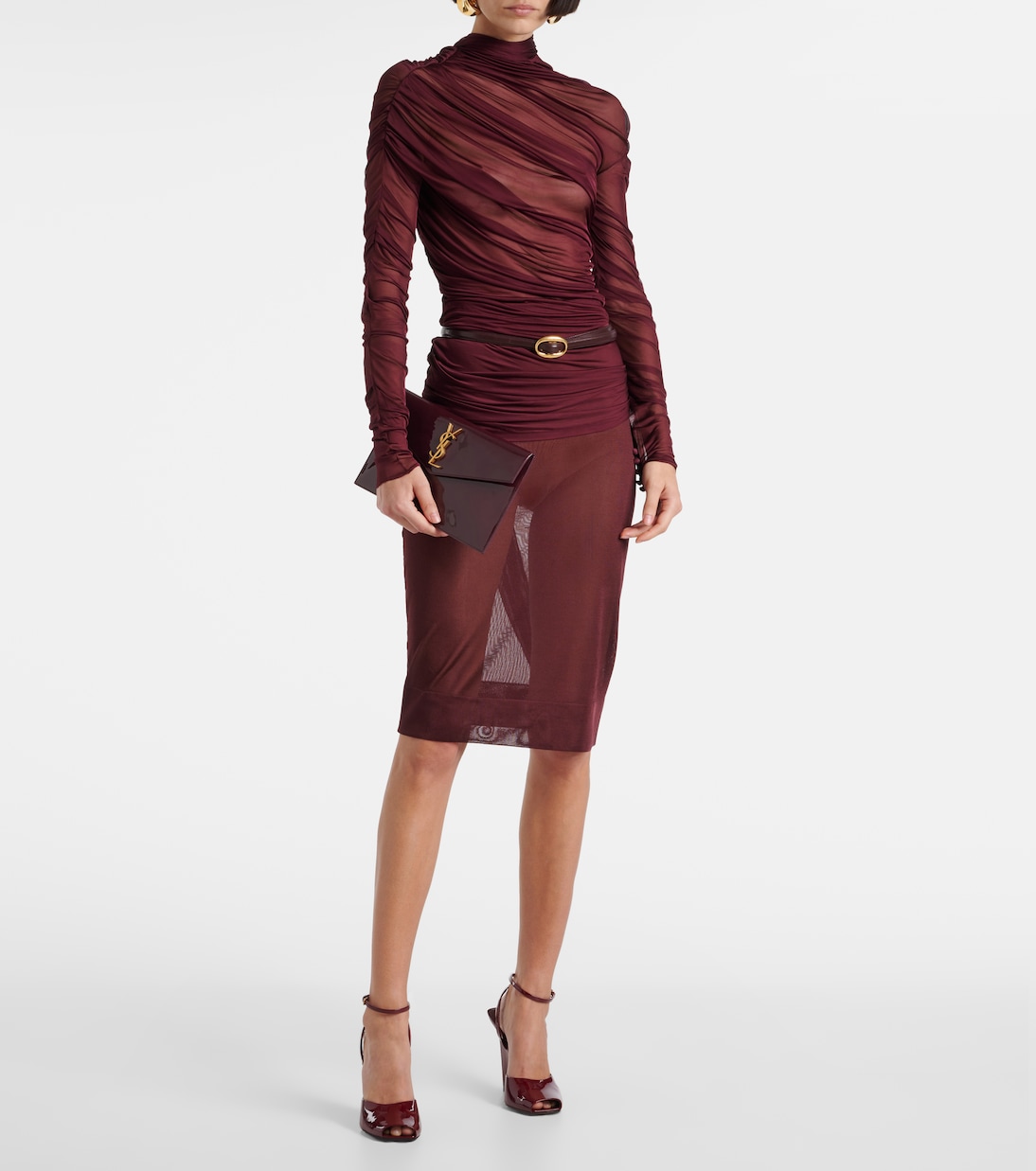 Sandali La Scandale 110 in vernice con zeppa | Saint Laurent