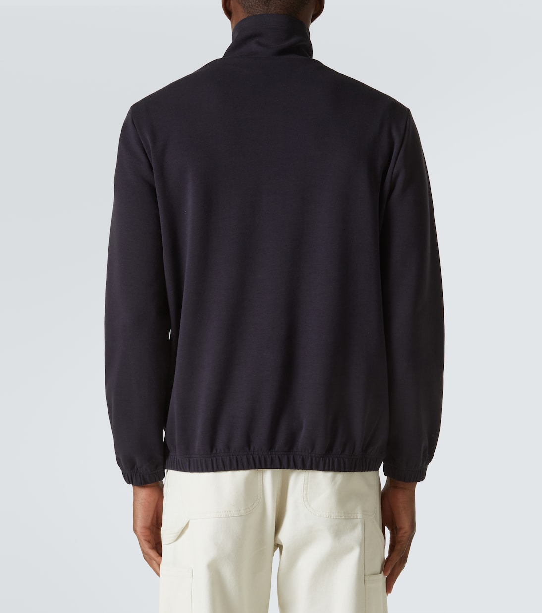 Jersey de mezcla de algodón con media cremallera | Moncler