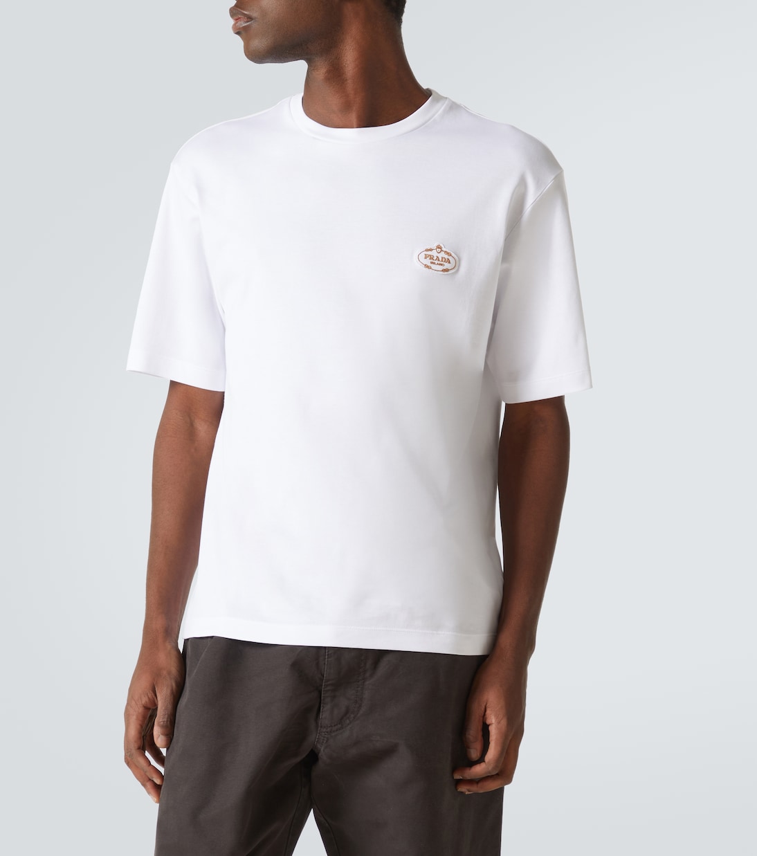 T-Shirt Interlock aus Baumwoll-Jersey | Prada