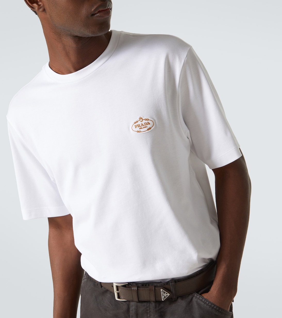 T-Shirt Interlock aus Baumwoll-Jersey | Prada