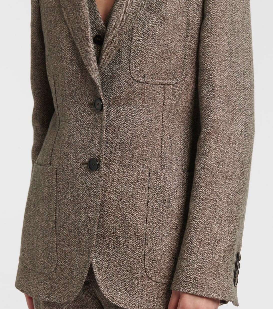 Eleanor chevron linen blazer | Loro Piana