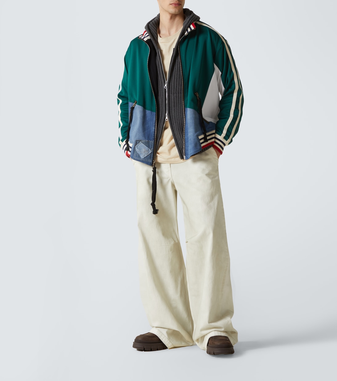 Trainingsjacke mit Denim | Greg Lauren