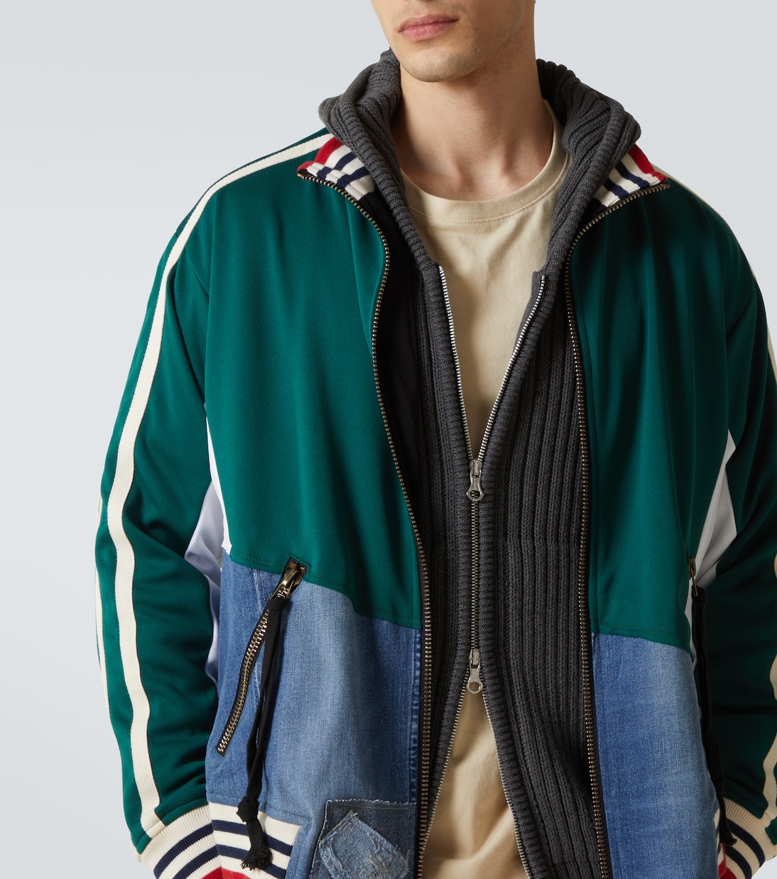 Trainingsjacke mit Denim | Greg Lauren