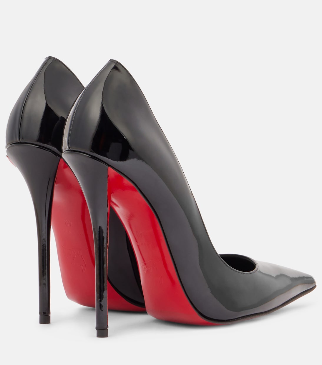 Scarpe con tacco Miss Z in vernice lucida di Christian Louboutin, altezza 12 cm