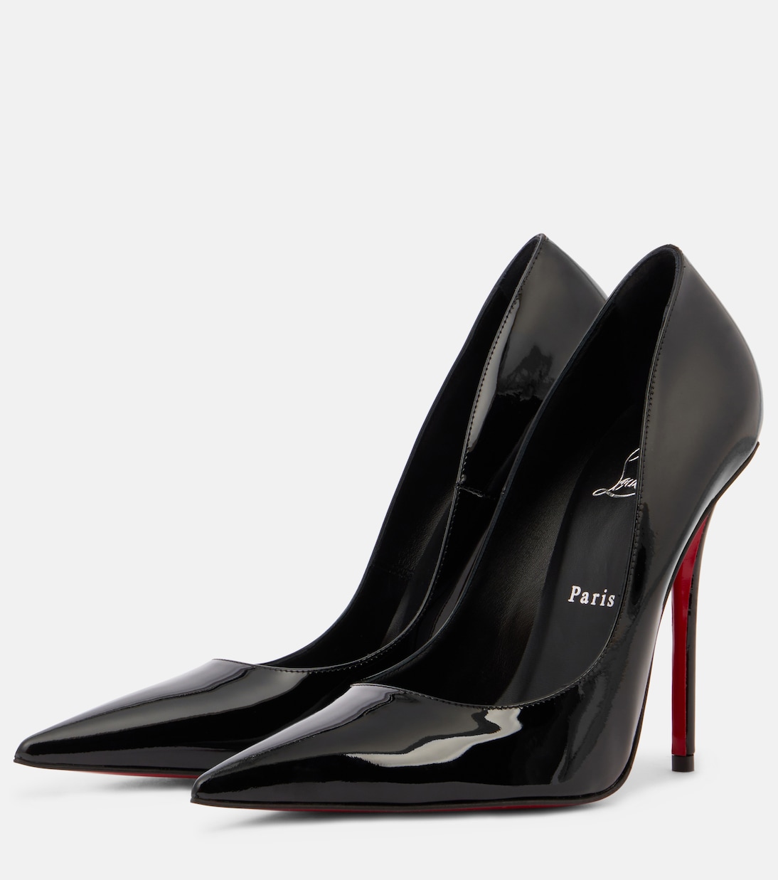 Scarpe con tacco Miss Z in vernice lucida di Christian Louboutin, altezza 12 cm