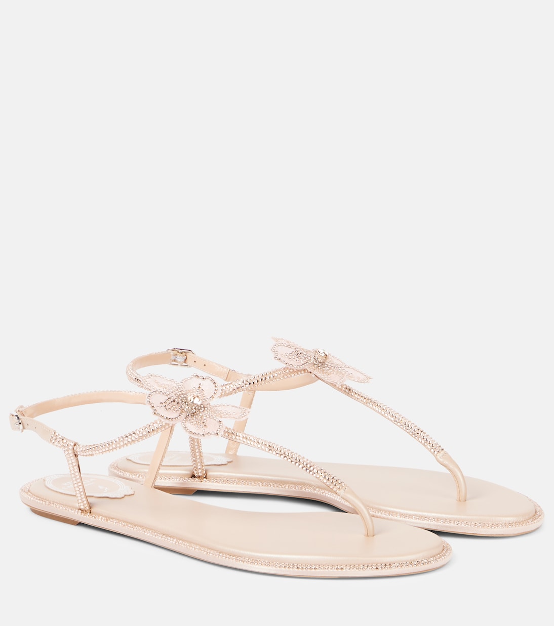 Embellished satin thong sandals | Rene Caovilla