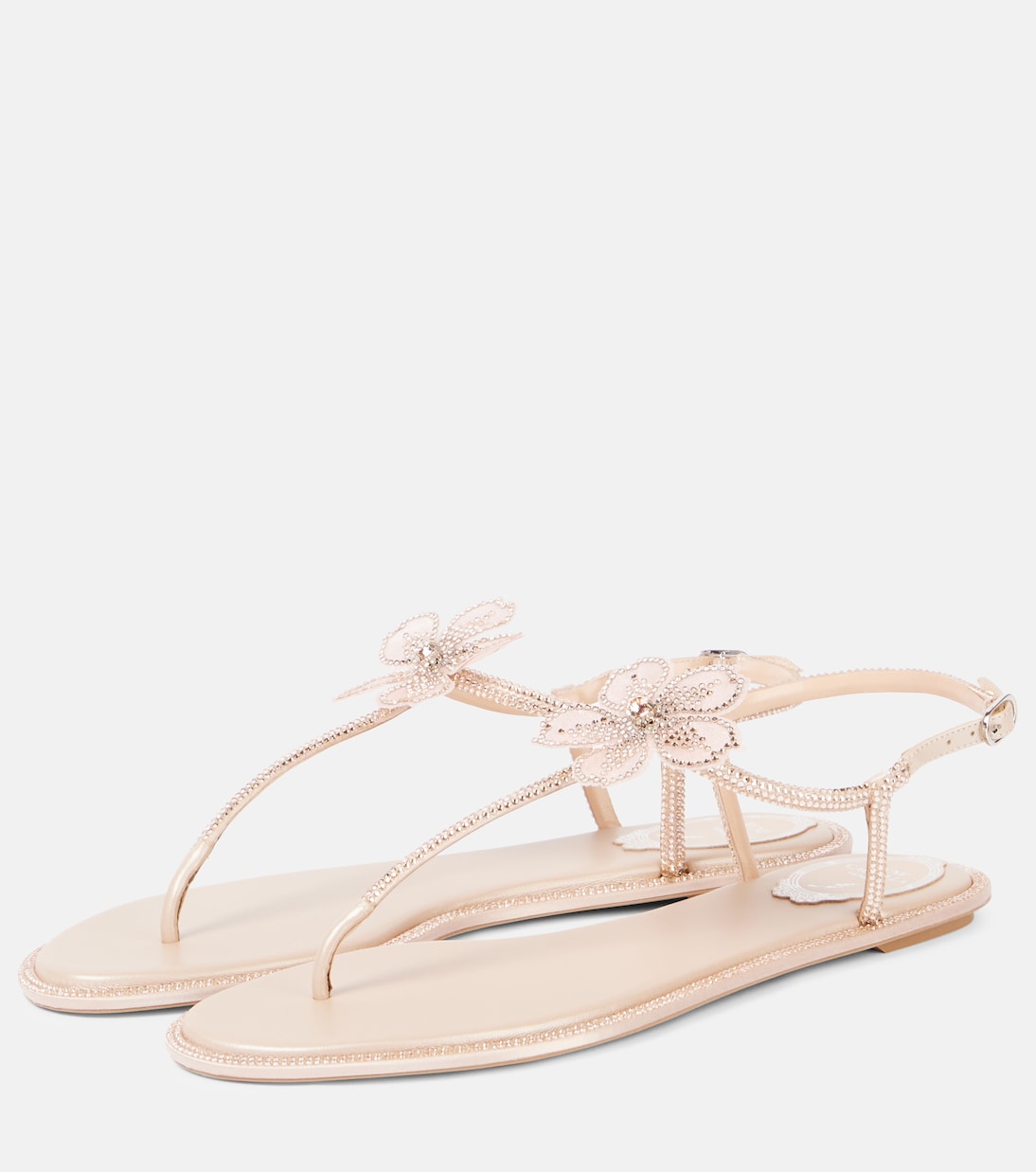 Embellished satin thong sandals | Rene Caovilla