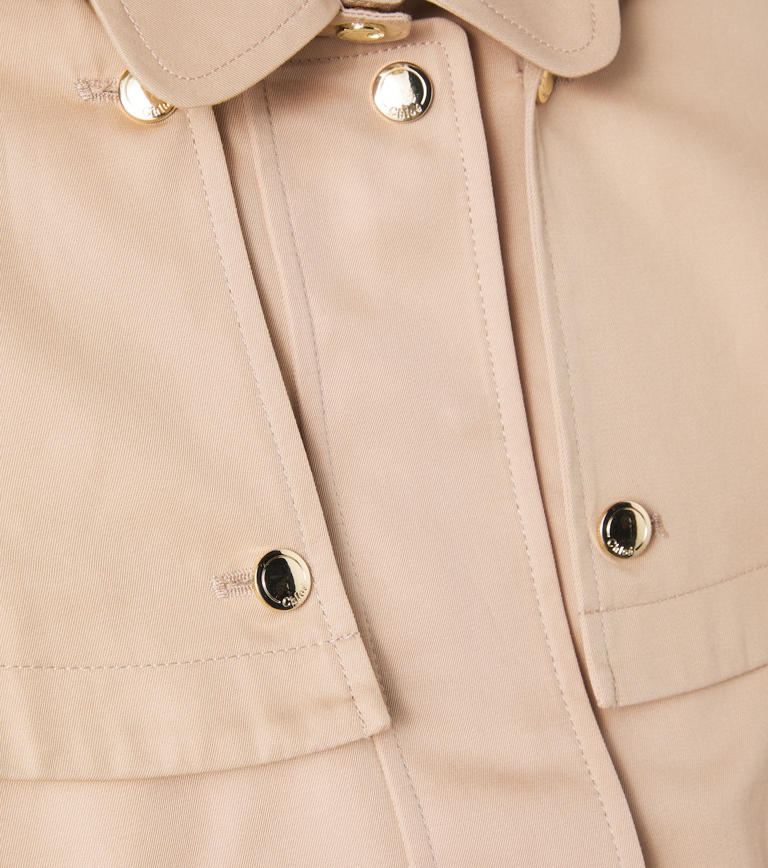 Caped cotton gabardine trench coat | Chloé Kids