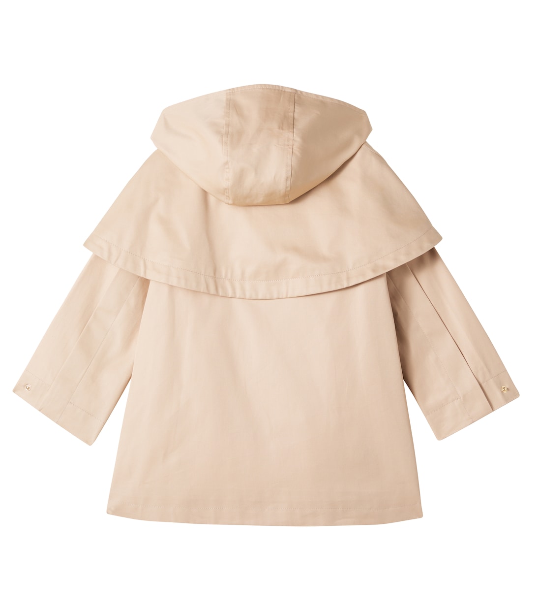 Caped cotton gabardine trench coat | Chloé Kids