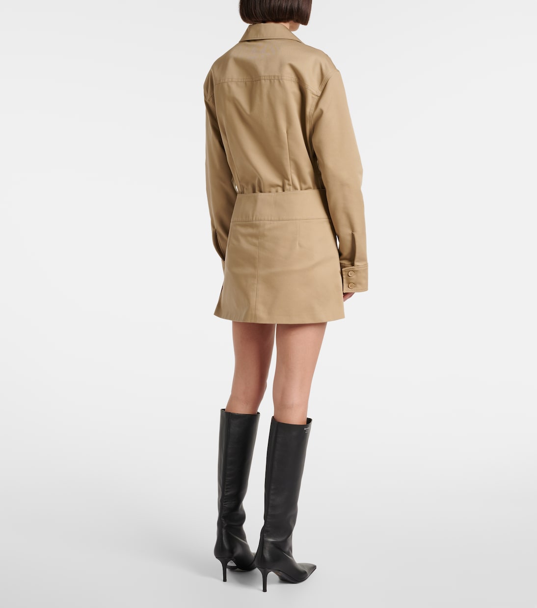 Gonna corta in cotone a pieghe | Courrèges