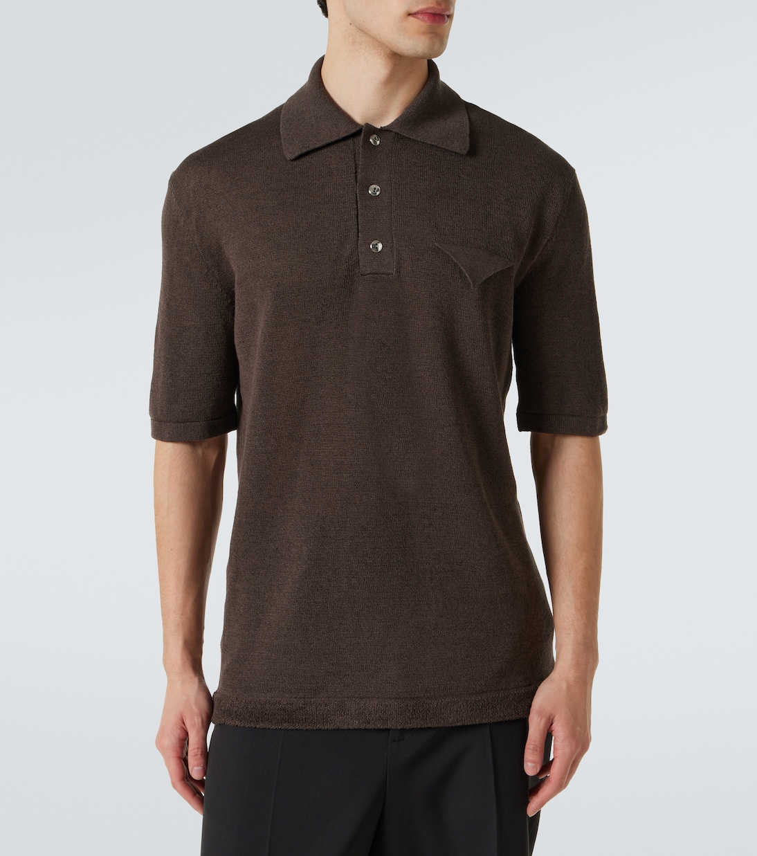 Polo in lino e cotone | Bottega Veneta