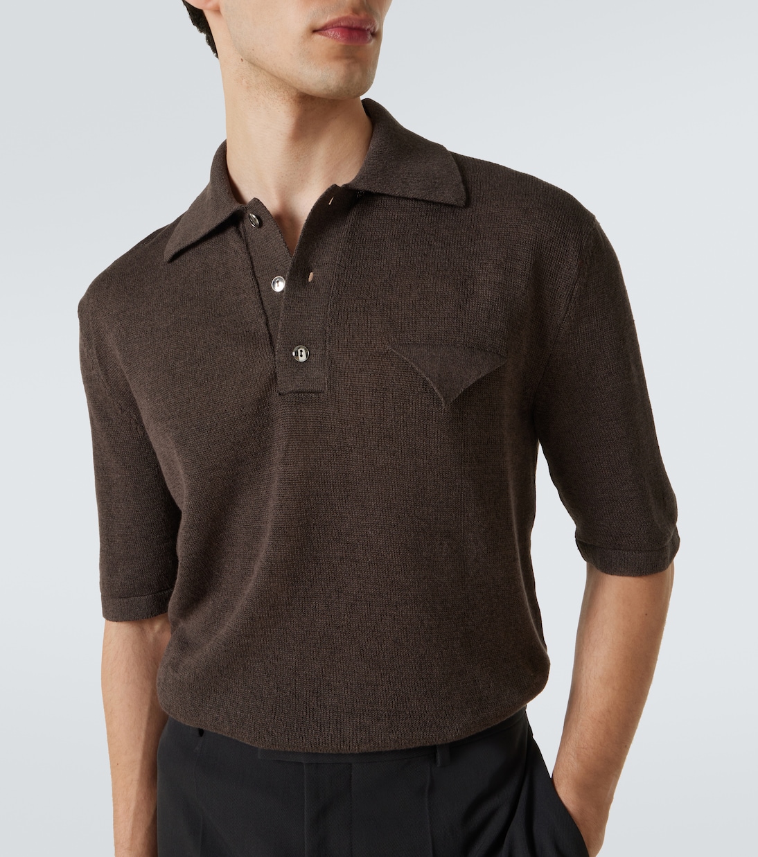 Polo in lino e cotone | Bottega Veneta