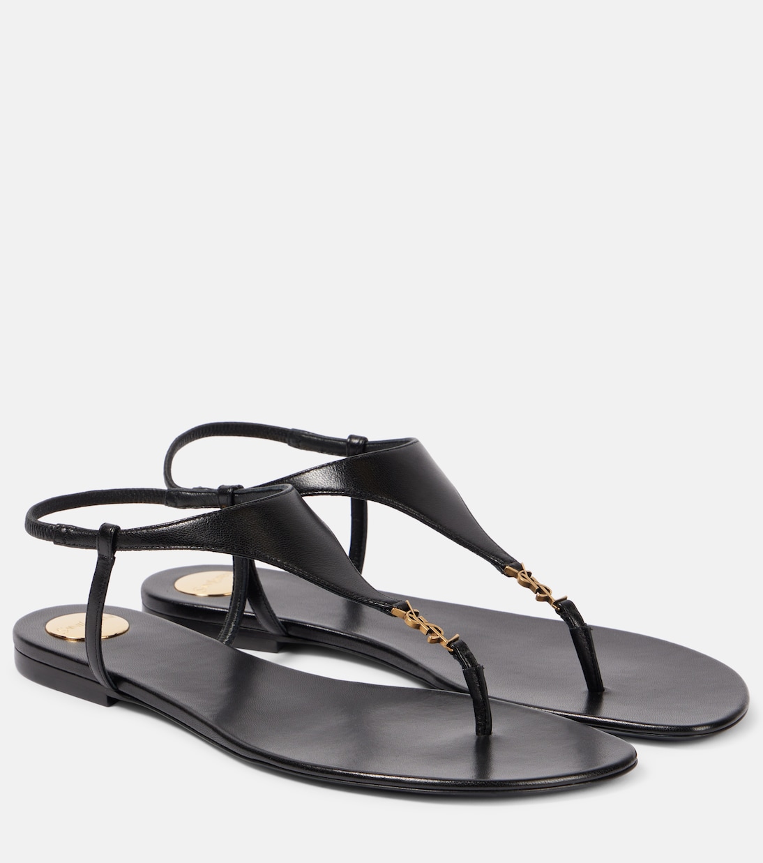 Sandali in pelle Cassandra con tacco di Saint Laurent, stile giovane e trendy.
