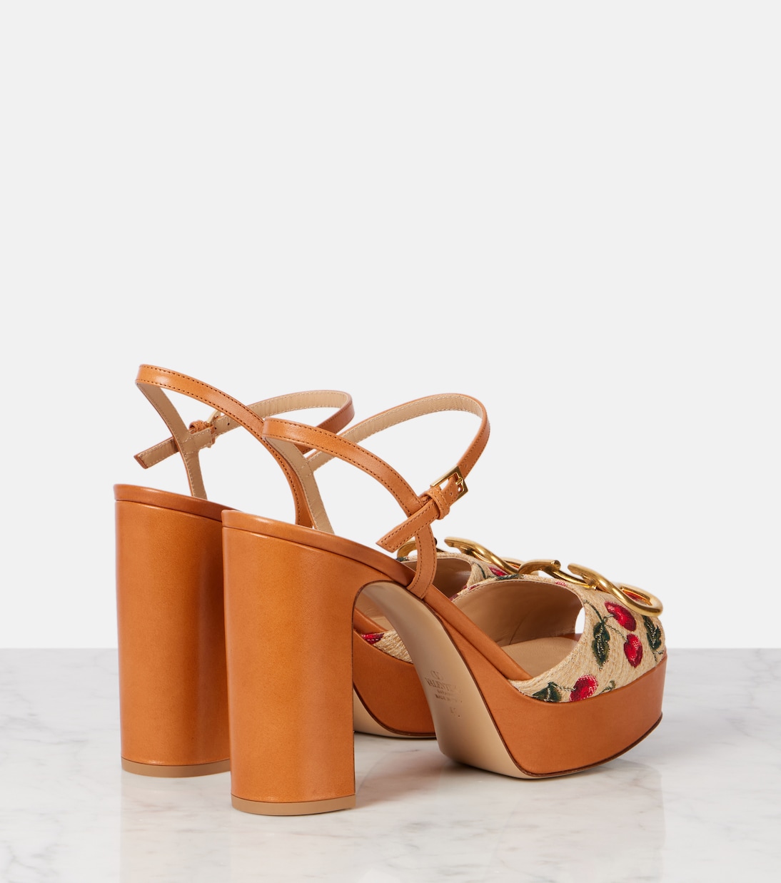 VLogo 115 raffia-effect platform sandals | Valentino Garavani