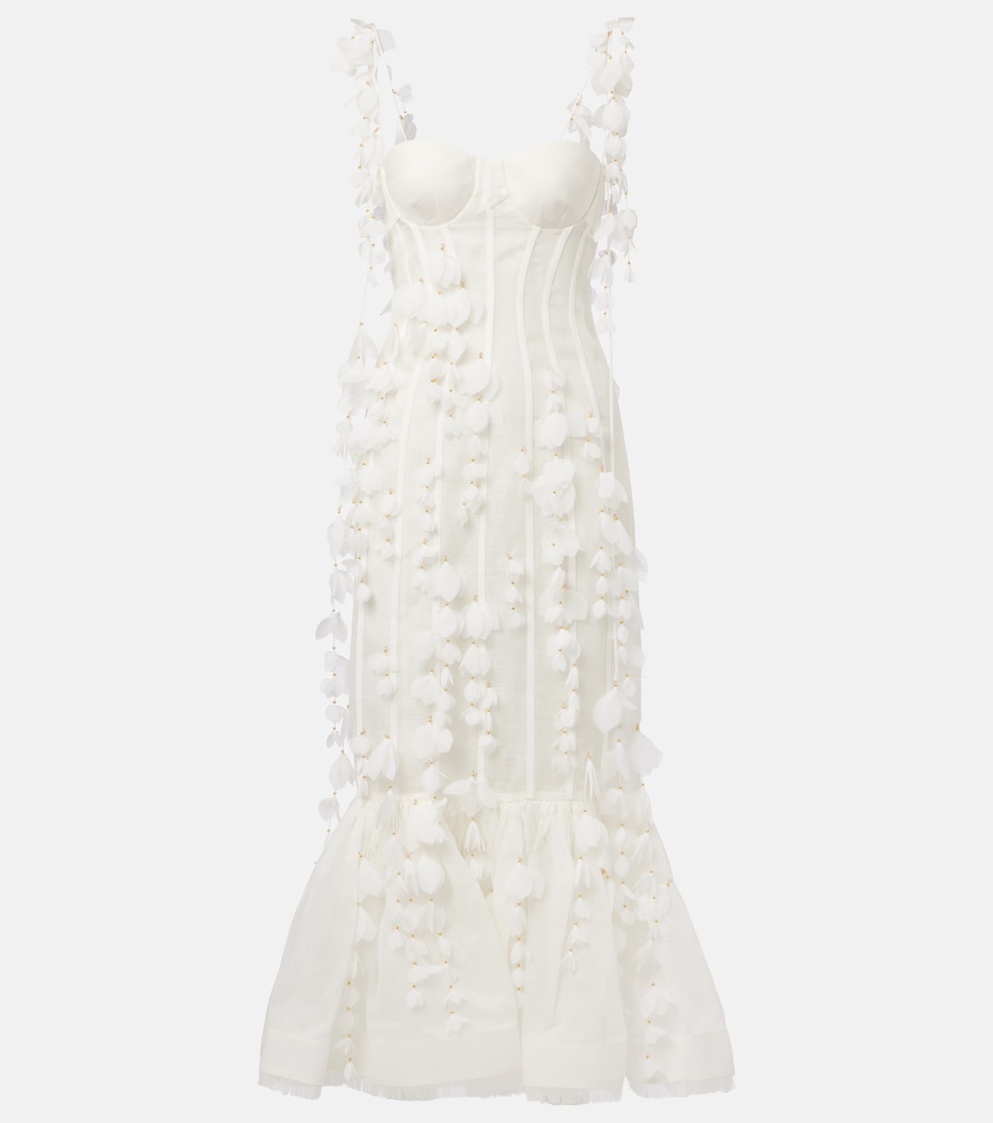 Vestido de fiesta Dawning de lino y seda | Zimmermann