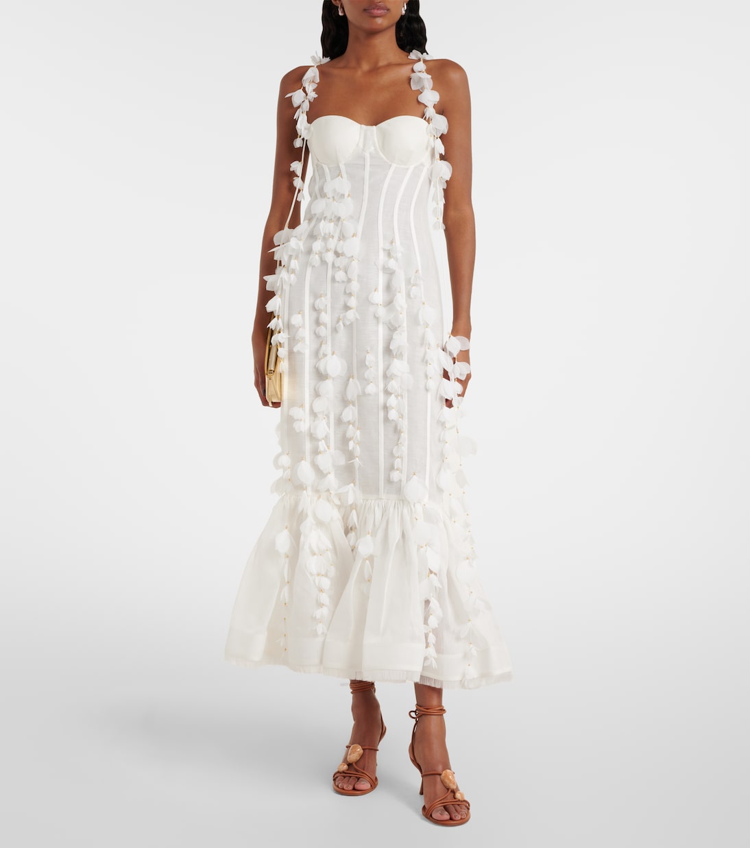 Vestido de fiesta Dawning de lino y seda | Zimmermann