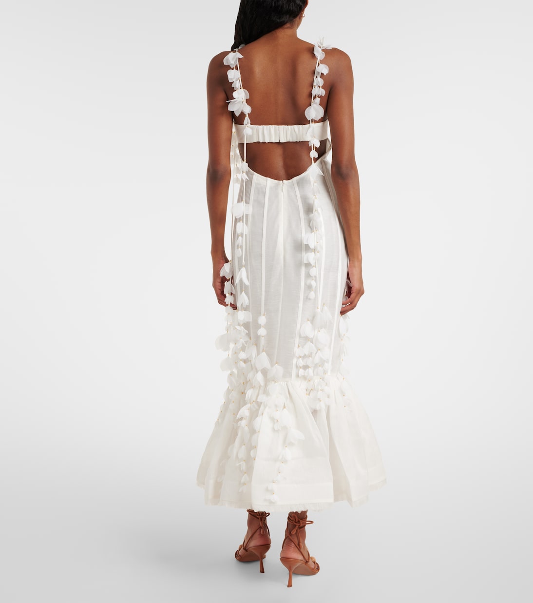 Vestido de fiesta Dawning de lino y seda | Zimmermann
